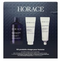 Coffret Homme nettoyant purifiant 200ml + hydratant 75ml + gommage 75ml toute peau