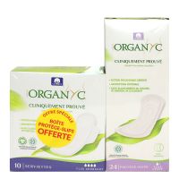 10 serviettes hygiéniques flux abondant + protège-slips offerts