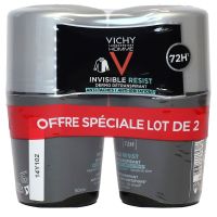 Homme Invisible Resist dermo-transpirant anti-tâches 72h roll-on 2x50ml