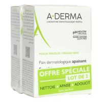 Pain dermatologique apaisant 2x100g