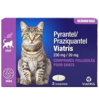 Vermifuge Pyrantel chat 2 comprimés