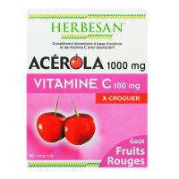 30 comprimés acérola 1000 fruit rouge