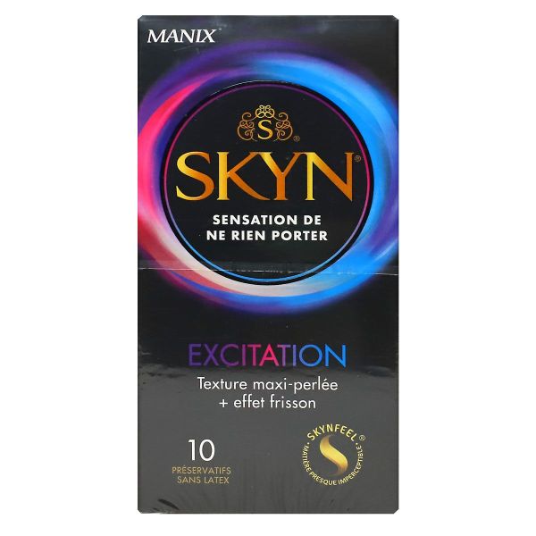 Skyn Excitation texture maxi-perlée + effet frisson 10 préservatifs sans latex