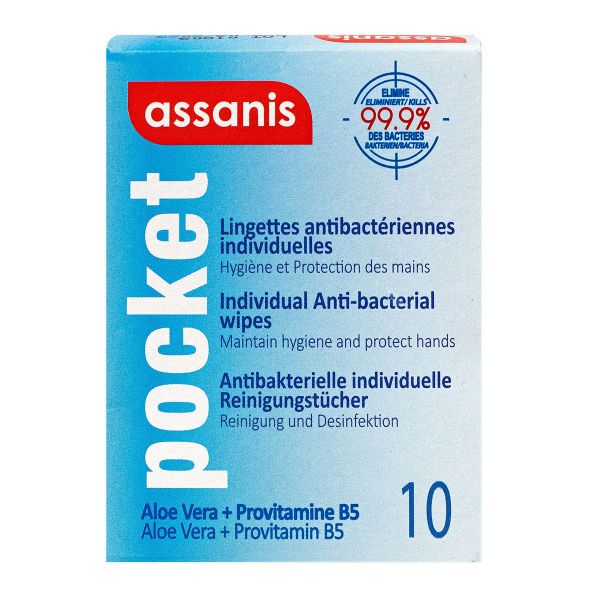 10 lingettes antibactériennes