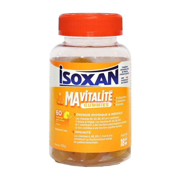 Ma Vitalité énergie physique et mentale Immunité goût citron 60 gummies