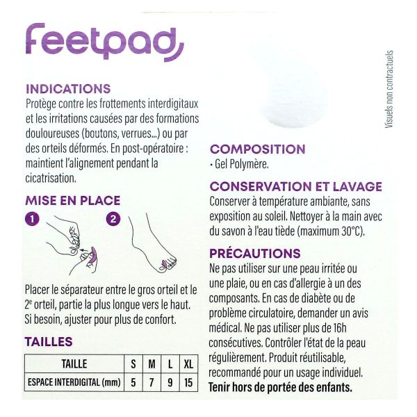 FeetPad 2 séparateurs gel demi-lune taille M