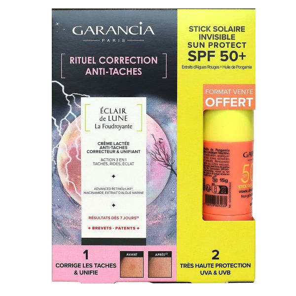 Coffret Rituel correction anti-tâches éclair lune creme 30ml + stick solaire 15g