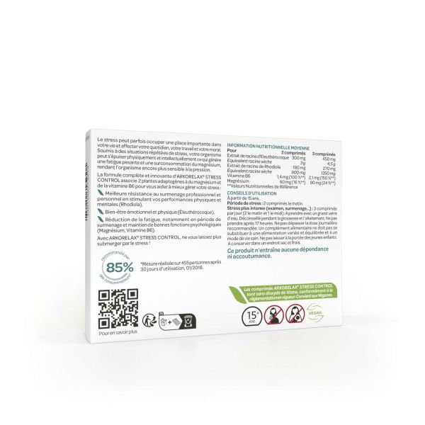 Arkorelax stress control 30 comprimés