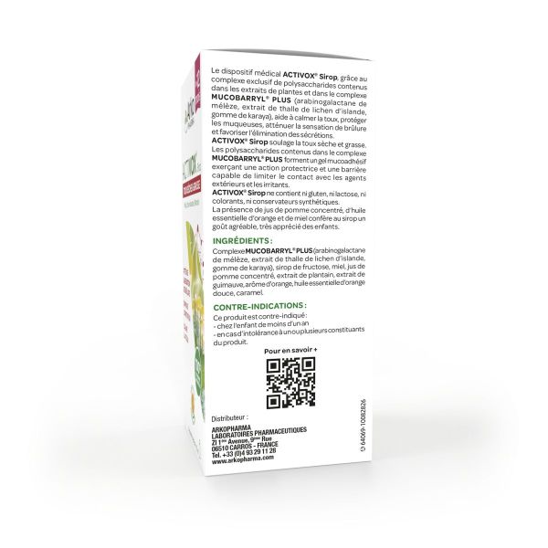 Activox sirop toux sèche et grasse 175ml