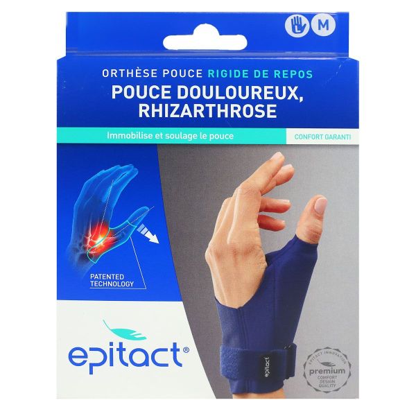 Orthèse pouce rigide de repos Rhizarthrose gauche taille M