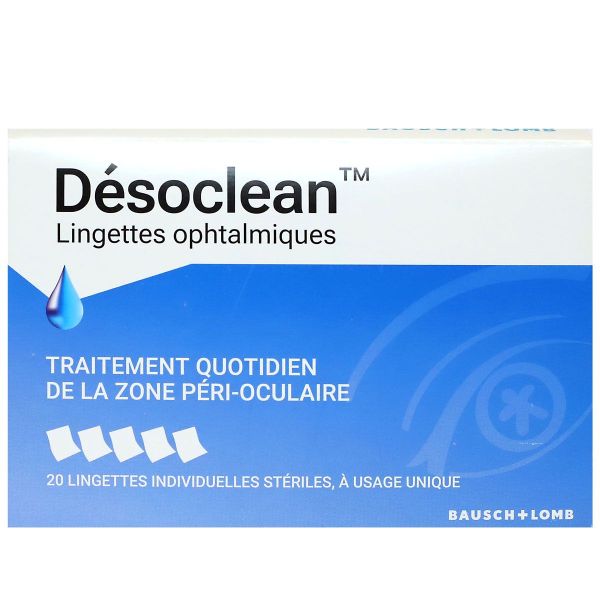 Desoclean zone peri-oculaire 20 lingettes ophtalmiques