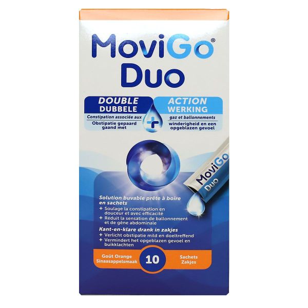Duo double action constipation et ballonnements solution buvable 10 sachets