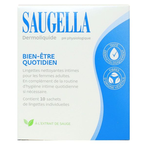 Dermoliquide 10 lingettes intimes nettoyantes