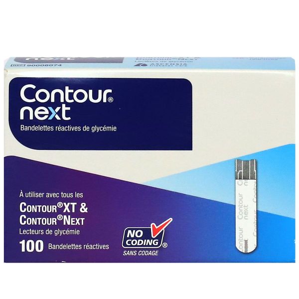 Contour Next 100 bandelettes pour lecteur de glycémie