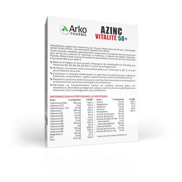 Azinc Senior 30 comprimés