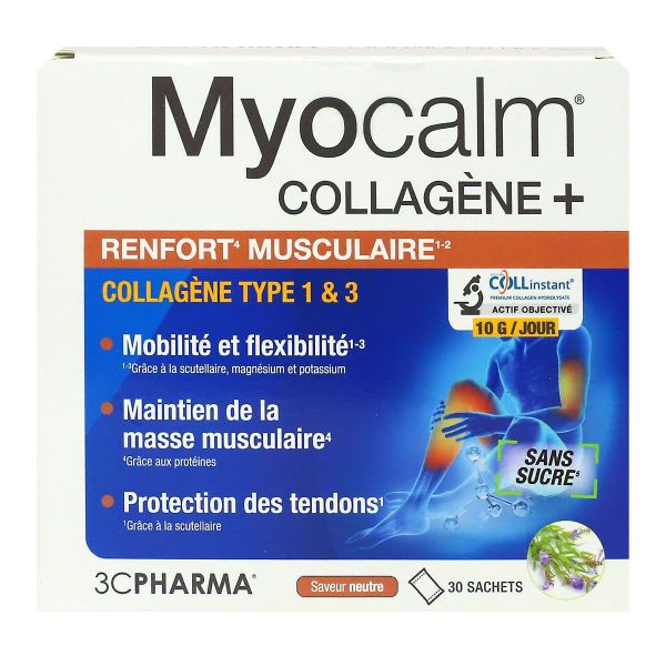 Myocalm Collagène+ renfort musculaire 30 sachets