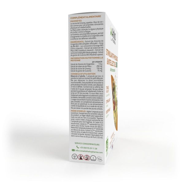 Stimulant physique Arkofluides 20 ampoules