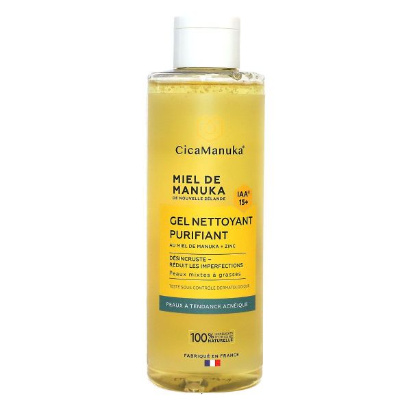 Gel nettoyant purifiant miel de Manuka + zinc 200ml