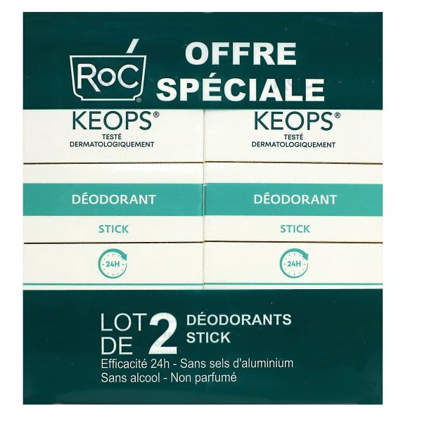 Keops déodorant stick transpiration modérée 2x40ml