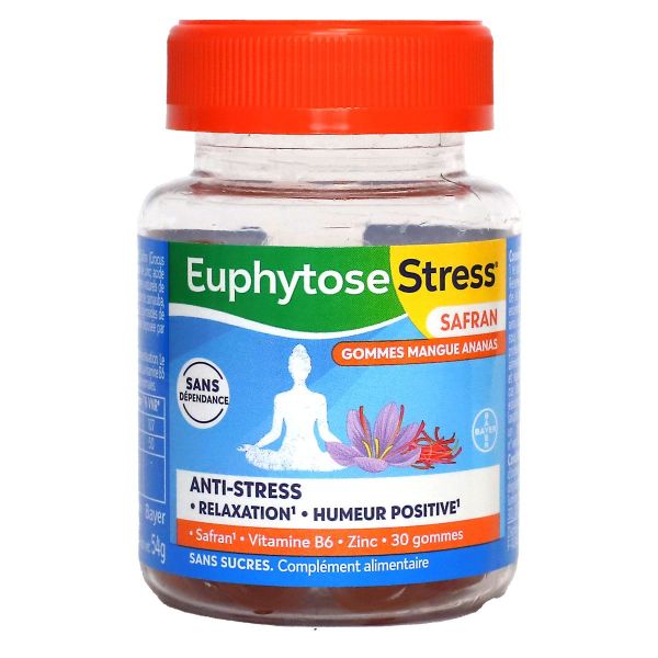 Anti-stress safran mangue ananas 30 gommes