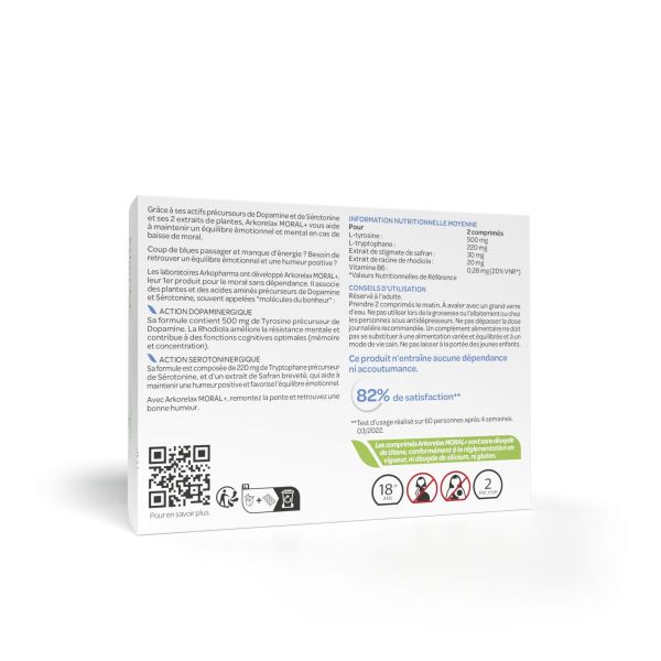 Arkorelax Moral + sans dépendance 60 comprimés