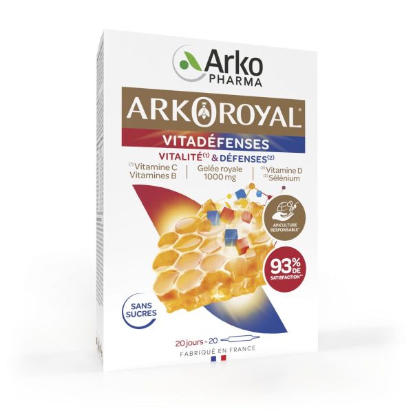 ArkoRoyal Vitadéfenses sans sucre 20 ampoules