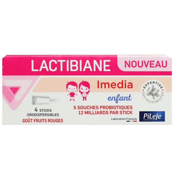 Lactibiane Imedia enfants fruits rouges 4 sticks orodispersibles