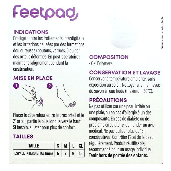 FeetPad 2 séparateurs gel demi-lune taille S