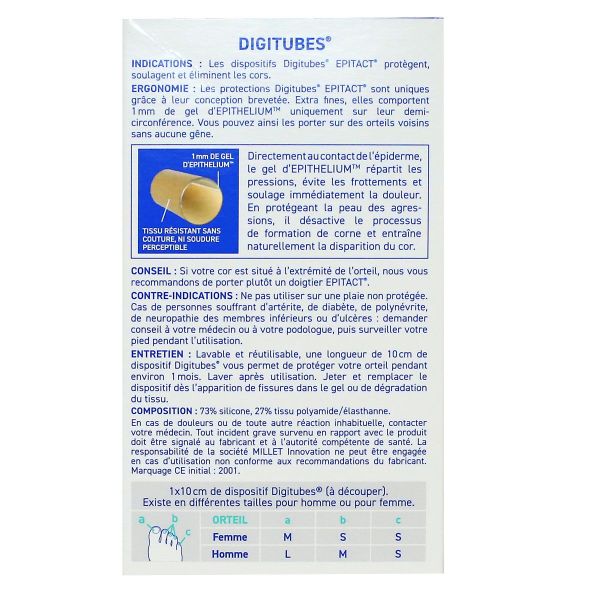 1 Digitube 10cm Cors oeils de perdrix taille M