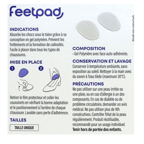 FeetPad 2 coussinets gel talon taille unique