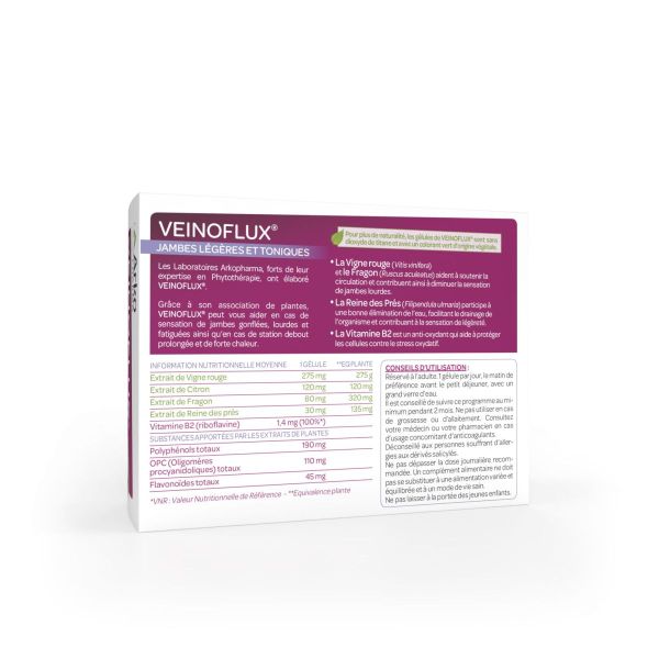 Veinoflux jambes légères et toniques 60 gélules